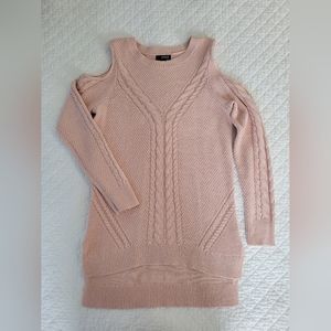 a.n.a cold shoulder sweater, pink, high low bottom, size medium